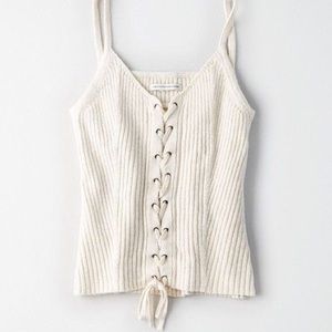 Knit Lace up Tank